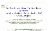 1 Nuclear Energy Division Materials for Generation IV Nuclear Reactors Cargese, Sept. 24 – Oct. 6, 2007 Outlook on Gen IV Nuclear Systems and related Materials.