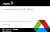SynApps love, vme, ebrick modules EPICS Collaboration Meeting – Beamline Controls SIG Workshop David Kline June 12–16, 2006.