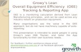 Growy’s Lean Overall Equipment Efficiency (OEE) Tracking & Reporting App OEE is a monitoring calculation derived from Lean Manufacturing principles, and.