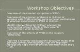 Overview of the common symptoms of PTSD.  Overview of the common problems in children of veterans with PTSD including some common mechanisms of vicarious.