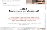 The LOLA team LOLA in 10 minutes…  LOLA Together, on demand! LOw LAtency Audio Visual Streaming System A LOW LATENCY, HIGH.