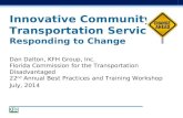 Innovative Community Transportation Services: Responding to Change Dan Dalton, KFH Group, Inc. Florida Commission for the Transportation Disadvantaged.