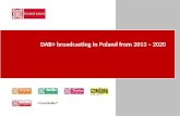 DAB+ broadcasting in Poland from 2013 – 2020. S TAGE I– K ATOWICE, W ARSZAWA S TAGE II– G DAŃSK, K IELCE, K RAKÓW, W ROCŁAW, S ZCZECIN S TAGE III – Ł.