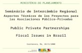 MINISTÉRIO DO PLANEJAMENTO Public Private Partnerships Fiscal Issues in Brazil MINISTÉRIO DO PLANEJAMENTO Cuernavaca, Mx, 26/11/2008 Seminário de Intercâmbio.