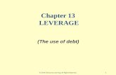 1 Chapter 13 LEVERAGE (The use of debt) © 2014 OnCourse Learning. All Rights Reserved.