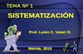 TEMA Nº 1 SISTEMATIZACIÓN Prof. Lenin C. Valeri R. Mérida, 2010.