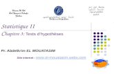 Statistique II C hapitre 3: Tests dhypothèses Pr. Abdelkrim EL MOUATASIM Site internet :  .