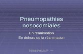 F. de Salvador-Guillouët - Nice 2005 - service i nfectiologie du Pr Dellamonica - Pneumopathies nosocomiales En réanimation En dehors de la réanimation.