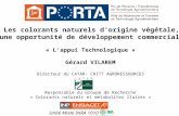 Les colorants naturels dorigine végétale, une opportunité de développement commercial? « Lappui Technologique » Gérard VILAREM Directeur du CATAR- CRITT.
