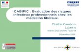 CABIPIC : Évaluation des risques infectieux professionnels chez les médecins libéraux. Clotilde Cambon- Lalanne Interne DES de MG Paris VII Décembre 2010.