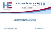 Accréditation : Une démarche daccompagnement multi-sites Alain CŒUR – ACC 25 mai 2012.