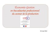 Économie-Gestion en baccalauréat professionnel du secteur de la production 15 mai 2012.