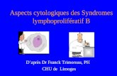 Aspects cytologiques des Syndromes lymphoprolifératif B Daprès Dr Franck Trimoreau, PH CHU de Limoges.