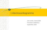 Lélectrocardiogramme 1ère année février2009 Promotion 2009/2012 Septembre 2009.