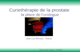 Curiethérapie de la prostate la place de lurologue Jean Luc Moreau – Nancy Cours curie, Nancy - 02/2012.