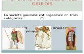 RÉVISIONS : LA GAULE ET LES GAULOIS La société gauloise est organisée en trois catégories : Les guerriers Les druides Les gens du peuple.