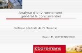 Analyse denvironnement général & concurrentiel Politique générale de lentreprise Bruno M. WATTENBERGH.