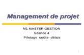 1 Management de projet M1 MASTER GESTION Séance 4 Pilotage coûts- délais.