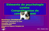 Eléments de psychologie canine Compréhension du comportement Dominique GRANDJEAN Vétérinaire Biologiste en Chef Conseiller Technique Cynotechnique Brigade.