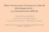Open Access pour les pays en voie de développement : un cheminement difficile Antonin Benoît Diouf Conservateur des bibliothèques Université Gaston Berger.