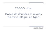 EBSCO Host Bases de données et revues en texte intégral en ligne.