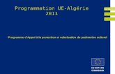 EuropeAid Programmation UE-Algérie 2011 Programme dAppui à la protection et valorisation du patrimoine culturel.