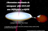 Observations simultanées du microquasar GRS 1915+105 avec INTEGRAL et RXTE J. Rodriguez (SAp, Saclay / ISDC, Versoix) J. Rodriguez (SAp, Saclay / ISDC,