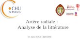 Artère radiale : Analyse de la littérature Dr Jamil HAJJ CHAHINE.