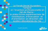Le Fonds Social Européen, lemploi et linsertion professionnelle en Val-de-Marne : la plate-forme expérimentale de mobilisation, dévaluation et dorientation.