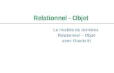 Relationnel - Objet Le modèle de données Relationnel – Objet avec Oracle 8i.