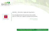 ADEME – Direction régionale Aquitaine Accompagnement de porteurs de projets dans le cadre de lappel à projets prévention Réunion de restitution 20 janvier.