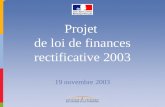 Projet de loi de finances rectificative 2003 19 novembre 2003.