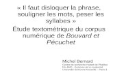 « Il faut disloquer la phrase, souligner les mots, peser les syllabes » Étude textométrique du corpus numérique de Bouvard et Pécuchet Michel Bernard Centre.