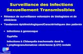 Surveillance des Infections Sexuellement Transmissibles Réseaux de surveillance volontaire de biologistes et de cliniciens Tendances épidémiologiques/Caractéristiques.