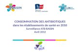 CONSOMMATION DES ANTIBIOTIQUES dans les établissements de santé en 2010 Surveillance ATB-RAISIN Avril 2012 v v v v.