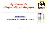 I.S.C.A.E. - abdelhay benabdelhadi1 Synthèse du diagnostic stratégique Professeur : Abdelhay BENABDELHADI.