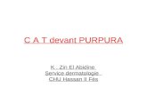 C A T devant PURPURA K. Zin El Abidine Service dermatologie CHU Hassan II Fès.