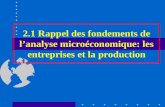 2.1 Rappel des fondements de lanalyse microéconomique: les entreprises et la production.