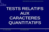 Pr. A. SOULAYMANICours Statistique 20051 TESTS RELATIFS AUX CARACTERES QUANTITATIFS.