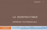 LA BIENTRAITANCE APPROCHE PSYCHOSOCIALE CREAI Rhône-Alpes Patrick GREGOIRE 1 1 Afipaeim 18/01/2014.