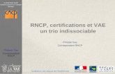 Philippe Gay Correspondant RNCP RNCP, certifications et VAE un trio indissociable Philippe Gay Correspondant RNCP.
