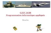 GEF 243B Programmation informatique appliquée Boucles.