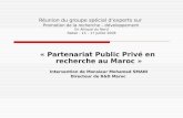 Réunion du groupe spécial dexperts sur Promotion de la recherche – développement En Afrique du Nord Rabat – 15 – 17 Juillet 2008 « Partenariat Public Privé
