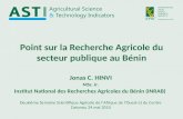Point sur la Recherche Agricole du secteur publique au Bénin Deuxième Semaine Scientifique Agricole de lAfrique de lOuest et du Centre Cotonou 24 mai 2010.