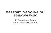 RAPPORT NATIONAL DU BURKINA FASO Présenté par Anais DAYAMBA/SOUBEIGA.