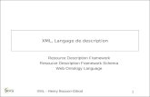 XML - Henry Boccon-Gibod 1 XML, Langage de description Resource Description Framework Resource Description Framework Schema Web Ontology Language.