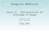 Cours 4 : Restauration et filtrage dimage Formation ISIS UJFC Castres Clovis Tauber tauber@pasteur.fr Imagerie Médicale.