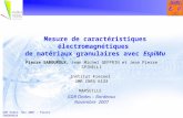 0 GDR Ondes- Nov 2007 – Pierre SABOUROUX e Mesure de caractéristiques électromagnétiques de matériaux granulaires avec EspiMu Pierre SABOUROUX, Jean Michel.