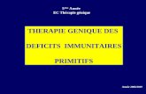 THERAPIE GENIQUE DES DEFICITS IMMUNITAIRES PRIMITIFS 5 ème Année EC Thérapie génique Année 2006/2007.