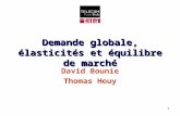 1 Demande globale, élasticités et équilibre de marché David Bounie Thomas Houy.